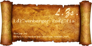Lövenberger Zsófia névjegykártya